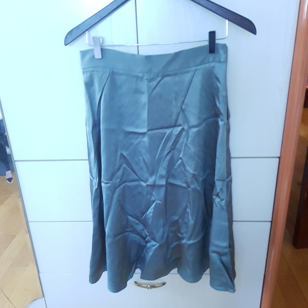 Mint satin circle skirt